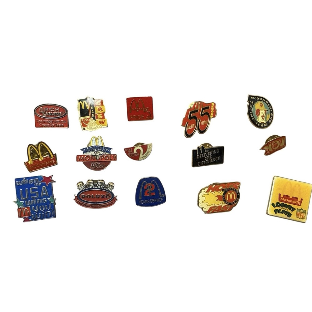 Vintage McDonalds Employee Pins Lot of 15 Collection  Crew
